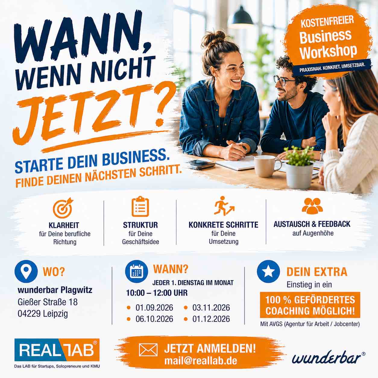BusinessWorkshop - Unternehmerstammtisch. WANN, WENN NICHT JETZT?
